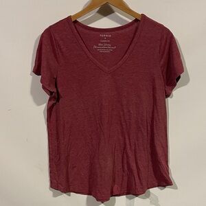 Torrid Women's Burgundy V-Neck Tee